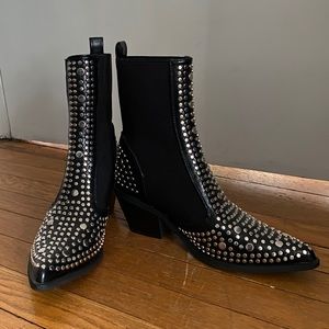 Size 8 Black Studded Chelsea Boots